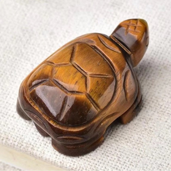 🆕New Natural Tiger Eye Turtle 1.5” Gemstone Figurine Hand Carved/ Feng Shui - Picture 1 of 7